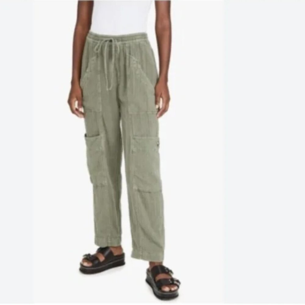 FREE PEOPLE Feelin Good Utility Pull On Pants Eden Green Size XS